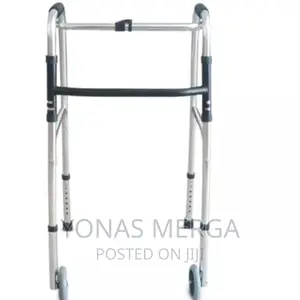 Photo - Two-Button Folding Walker With Wheels Skis-Adult|PP4245-00rs