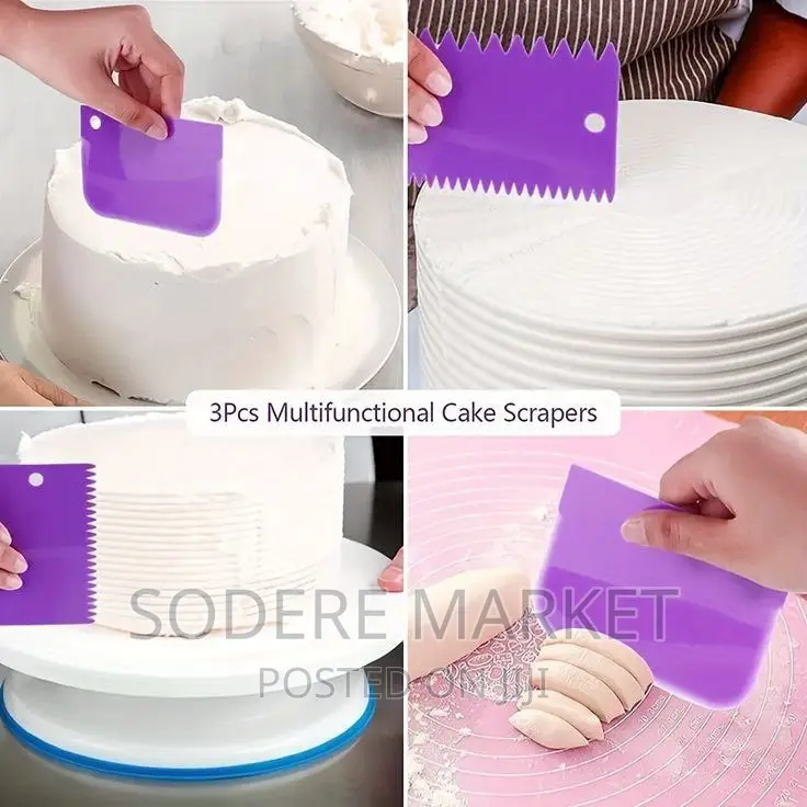 3pcs Multifunctional Cake Scrapers