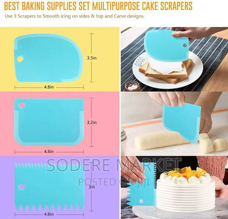3pcs Multifunctional Cake Scrapers