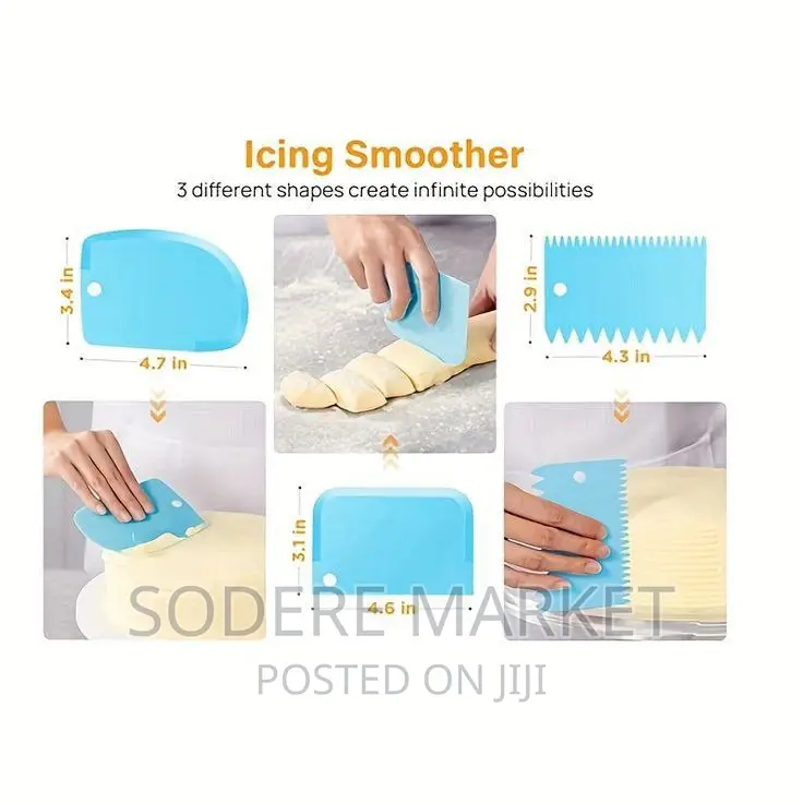 3pcs Multifunctional Cake Scrapers