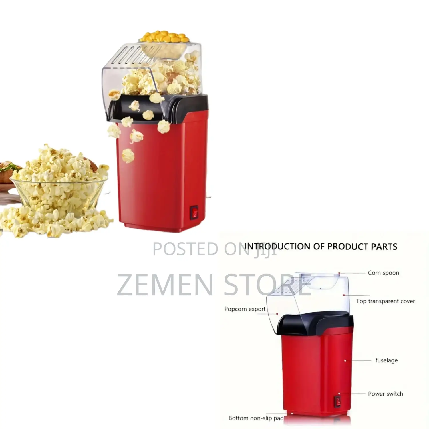 ያለ ዘይት ፈንድሻ ማፍክያ አስደናቂ ማሽን Automatic Electric Popcorn Maker