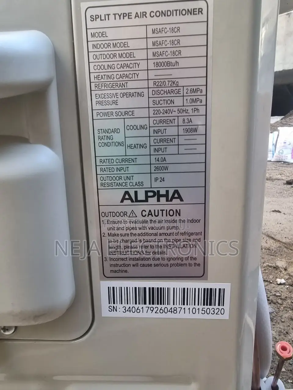 Air Conditioners 18btu Split Type