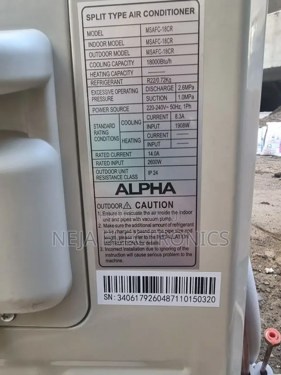 Air Conditioners 18btu Split Type