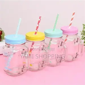 Photo - Fashionable Vintage Mason Glass Drinking Jar With Straw