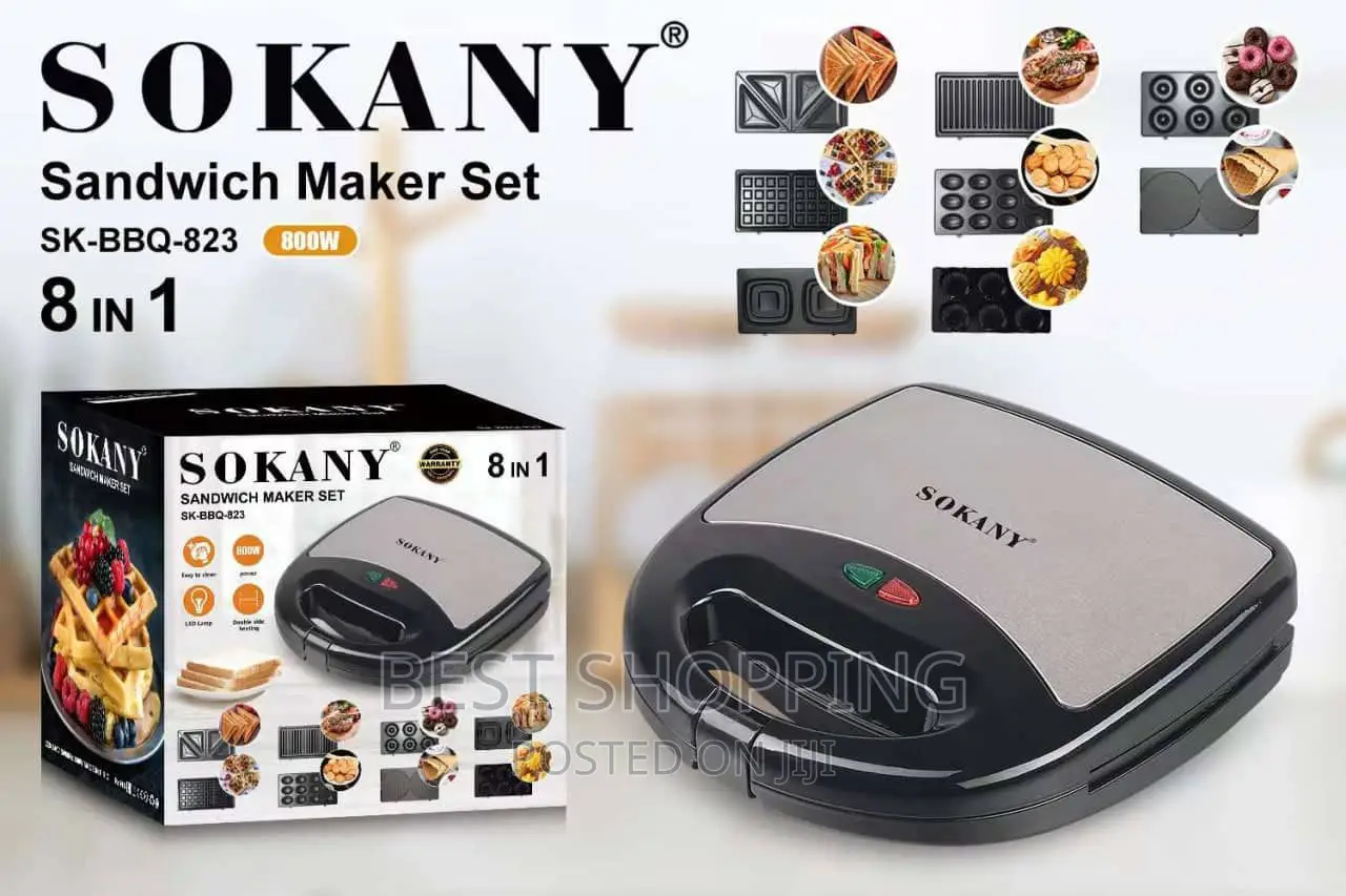 Sokany 8-in-1 Sandwich Maker ( ዘመናዊ ሳንድዊች መስሪያ )