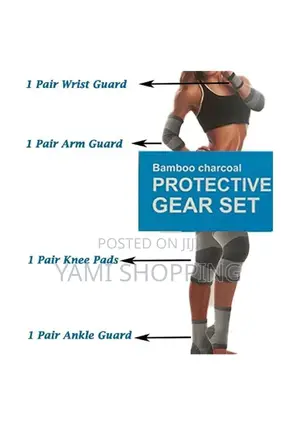 8pcs Bamboo Charcoal Fitness Protective Gear Set