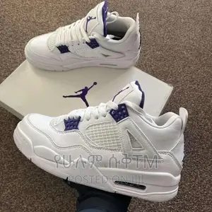 Original Air Jordan 4 Retro ‘Metallic Purple’ Shoes
