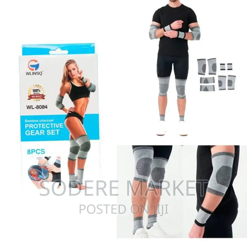 8pcs Bamboo Charcoal Fitness Protective Gear Set
