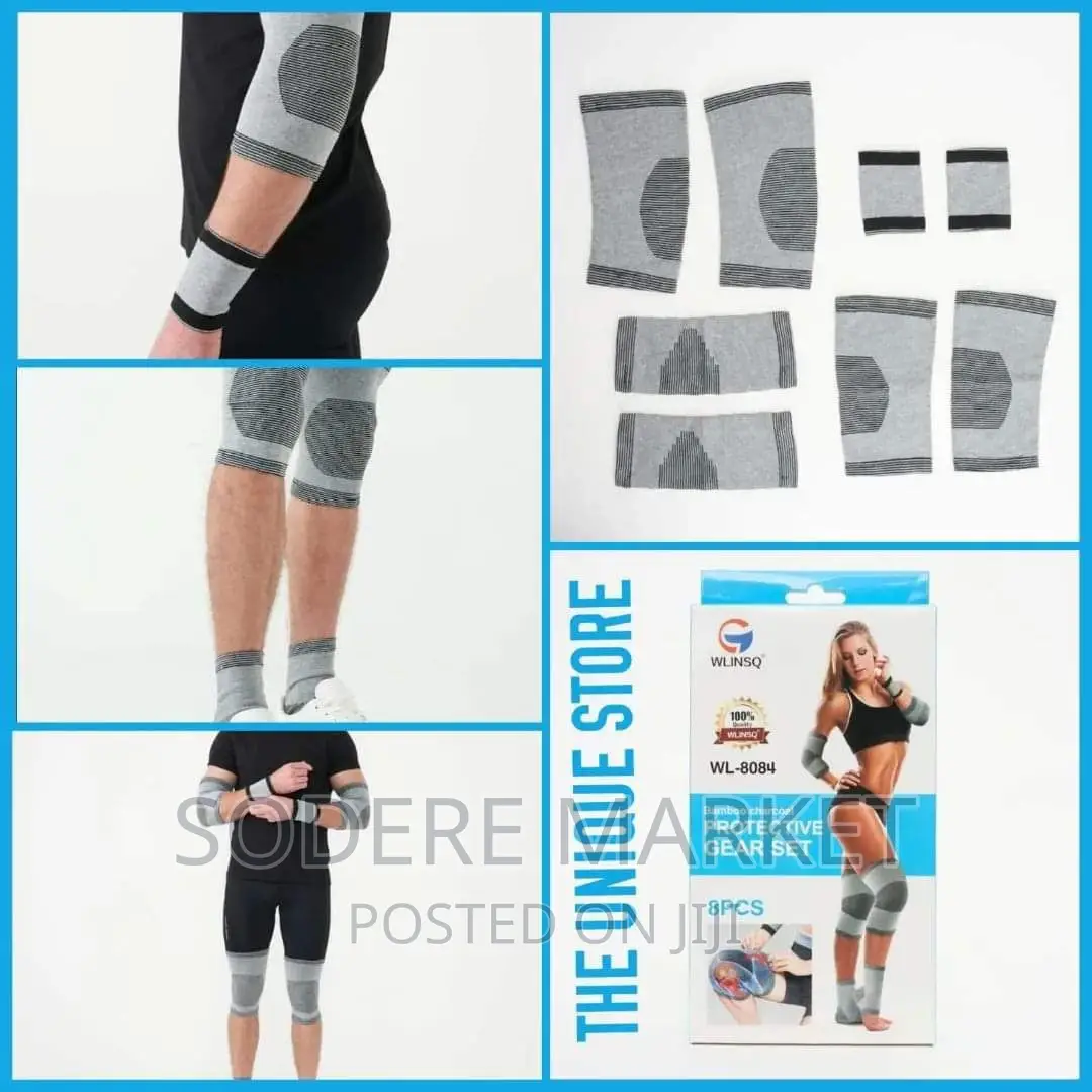 8pcs Bamboo Charcoal Fitness Protective Gear Set