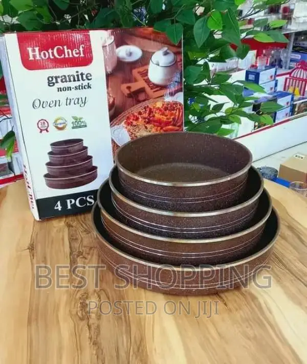 4pcs Hotchef Granite Non-Stick Oven Tray