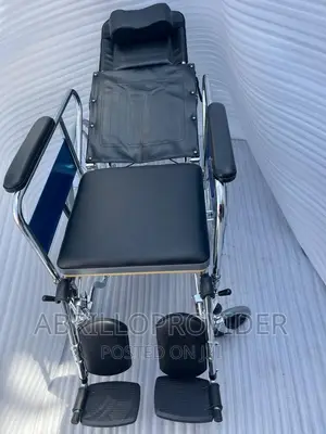 Photo - Portable Steel Wheelchair W/Backrest Reclining_wheelchair