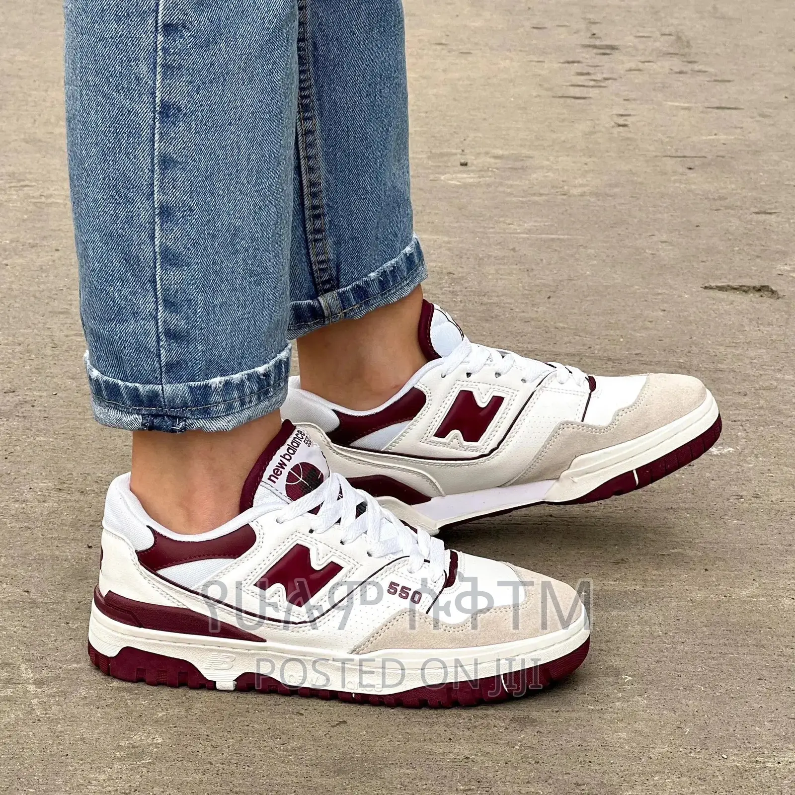 Original New Balance 550 'Burgundy/White' Shoes