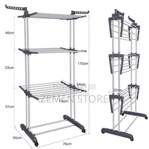 ቦታ ቆጣቢ እስከ 40kg መሸከም ሚችል የልብስ Three Layers of Clothes Hanger