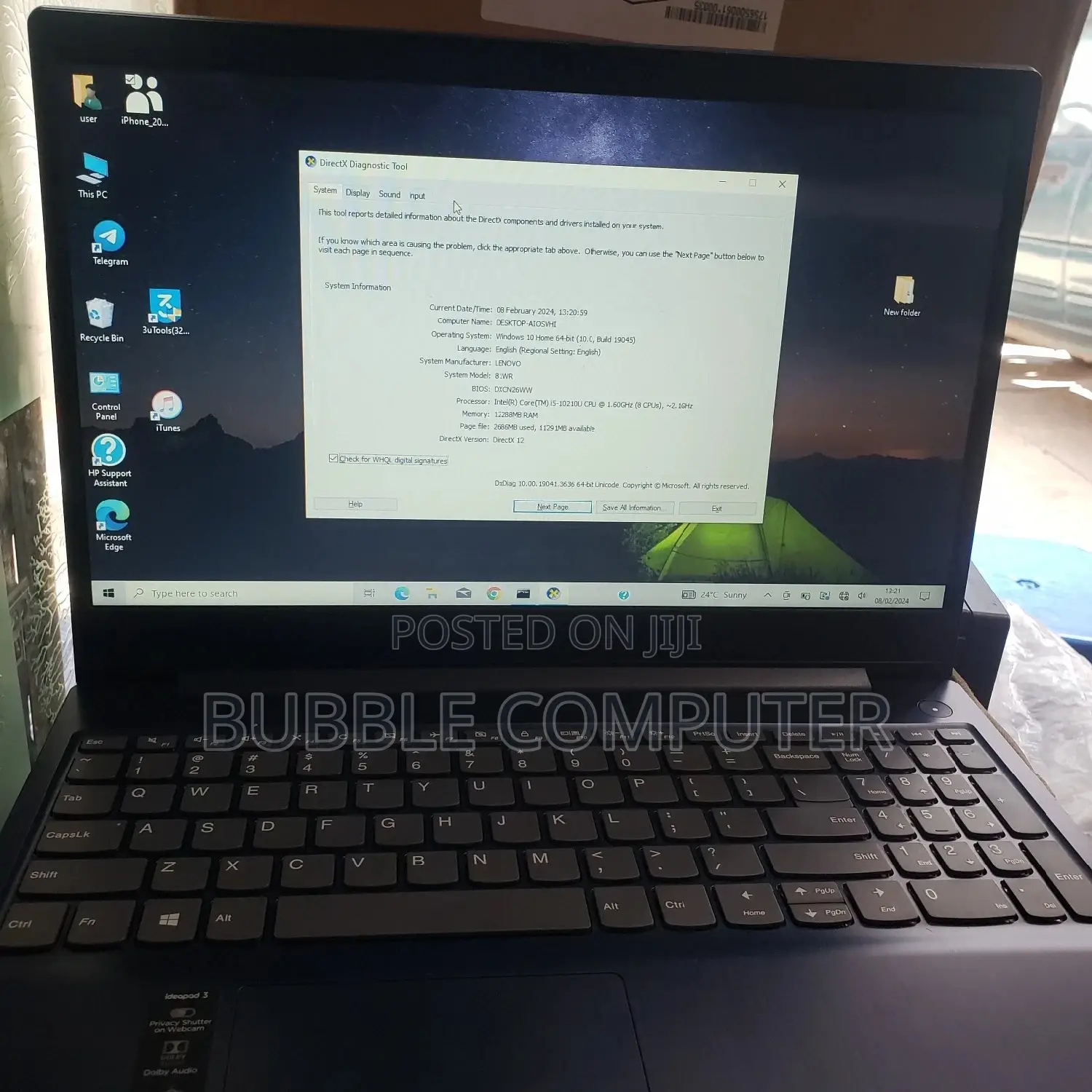 New Laptop Lenovo Ideapad 3 12GB Intel Core I5 SSD 512GB