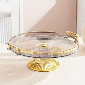 Acrylic Tray With Golden or Silver Handle