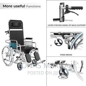 Popo Wheelchair Easy Self-Maneuvering,Solid PVC Front Caster