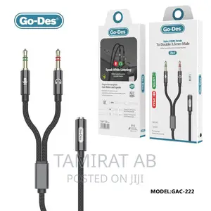 Go-Des 3.5mm Male to Female Mic Audio Headphone Connector