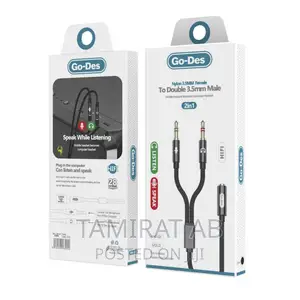 Photo - Go-Des 3.5mm Male to Female Mic Audio Headphone Connector