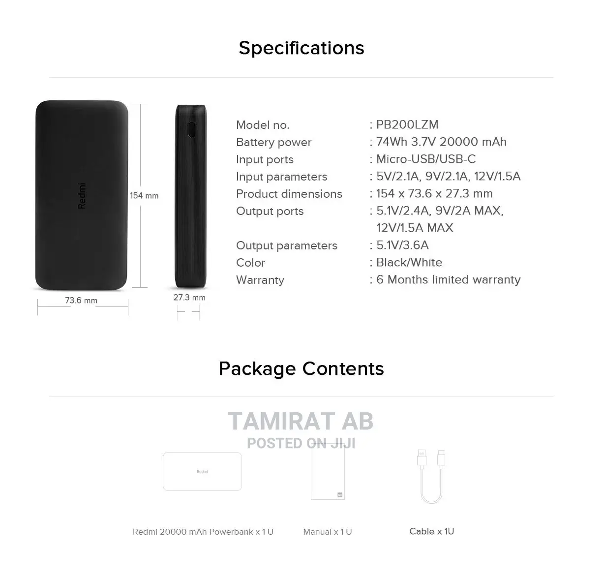20000 Mah Redmi Fast Charge Power Bank