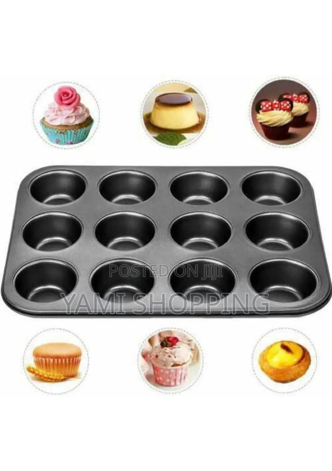 12 Holes Cup + Silicon Baking Molds Muffin Pan