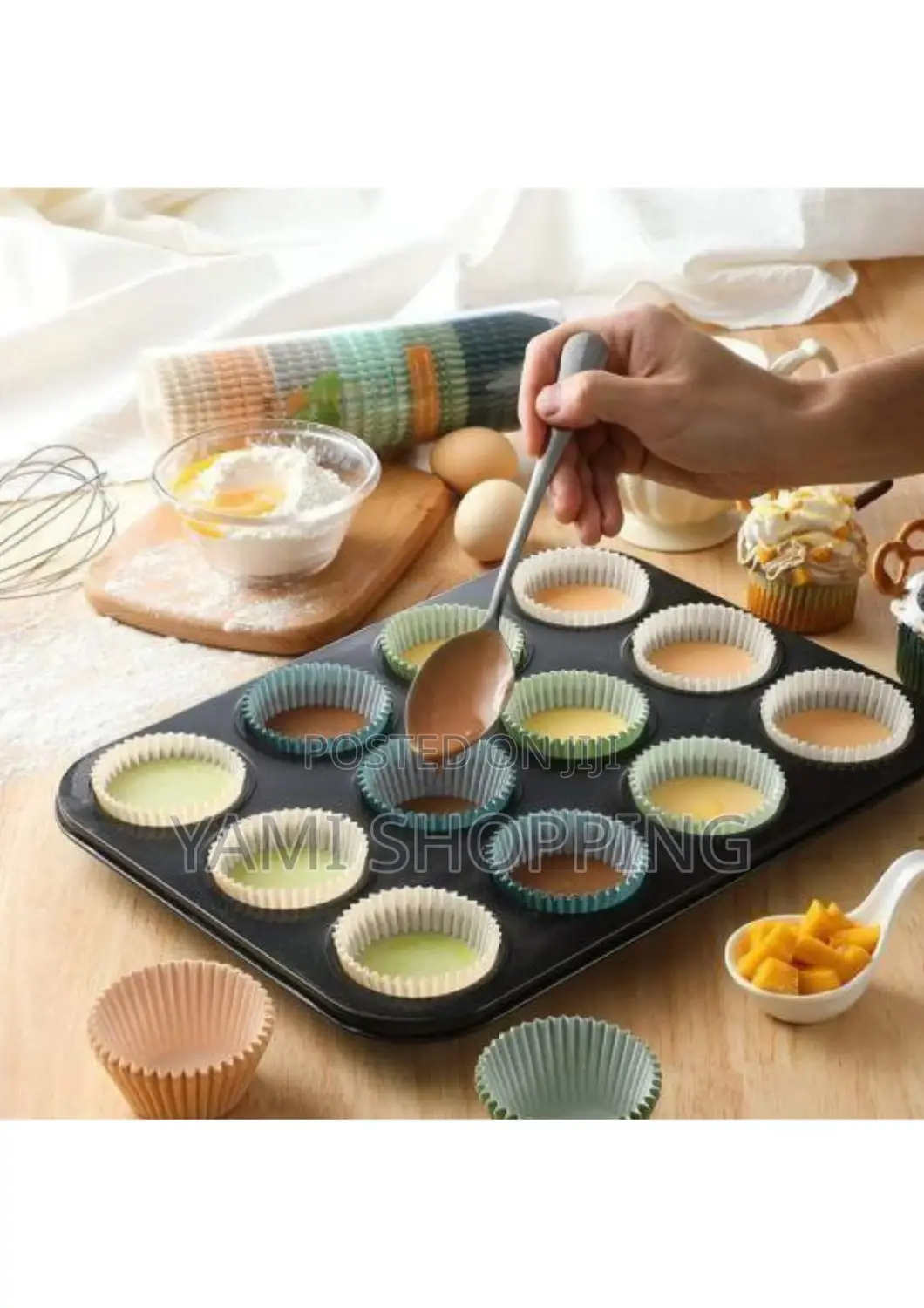 12 Holes Cup + Silicon Baking Molds Muffin Pan