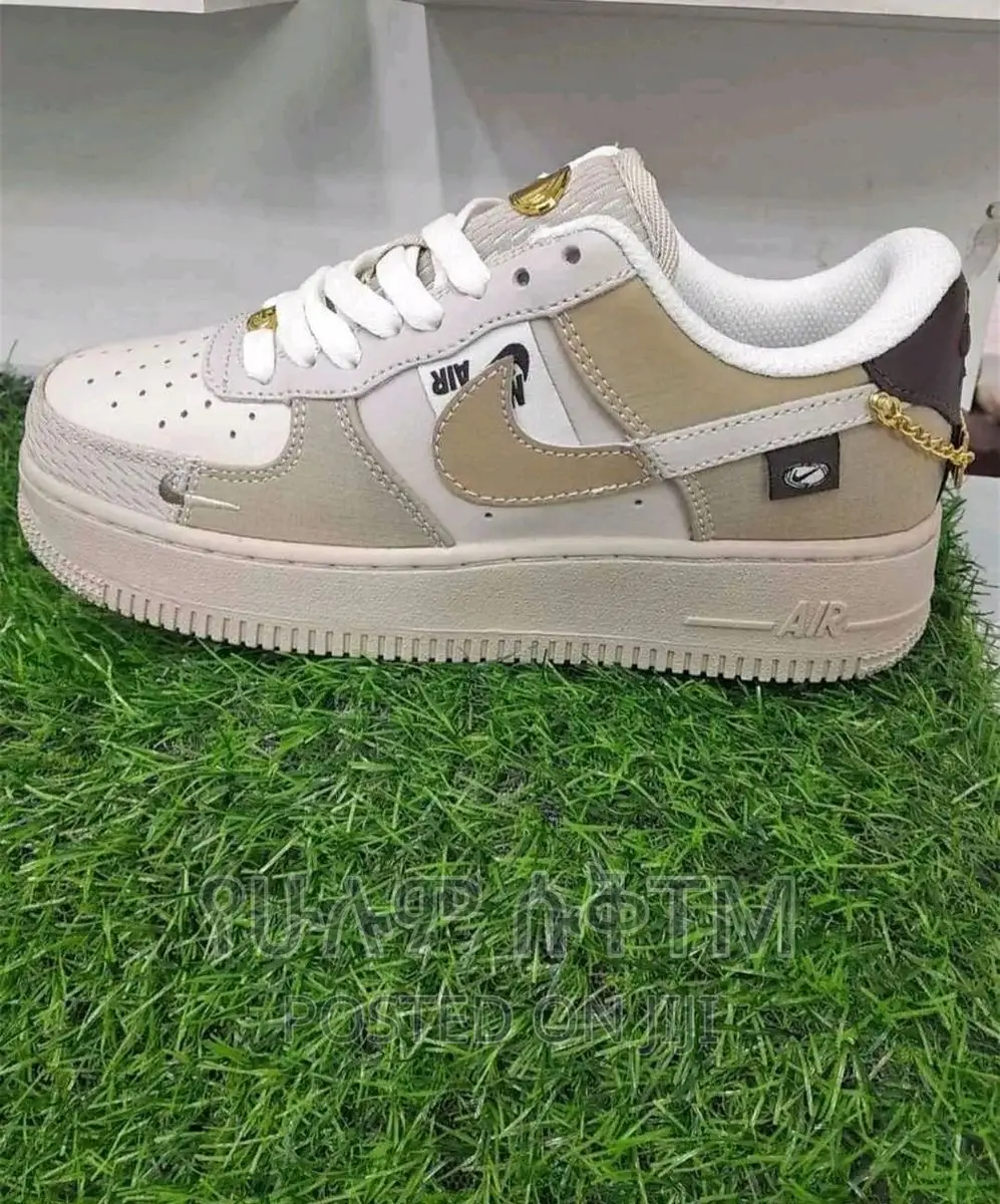 Original Nike Air Force 1 Tan Bling Shoe