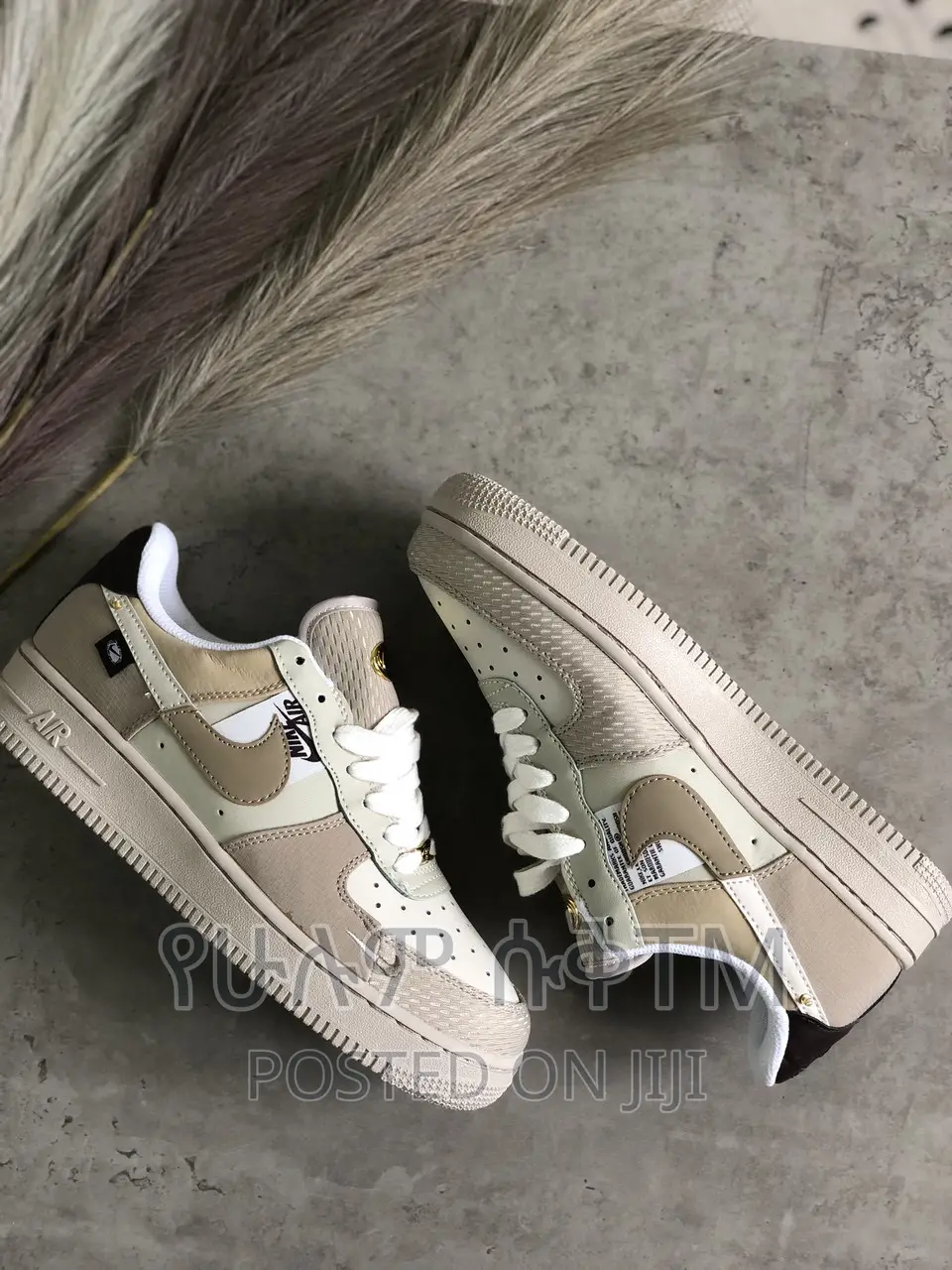 Original Nike Air Force 1 Tan Bling Shoe
