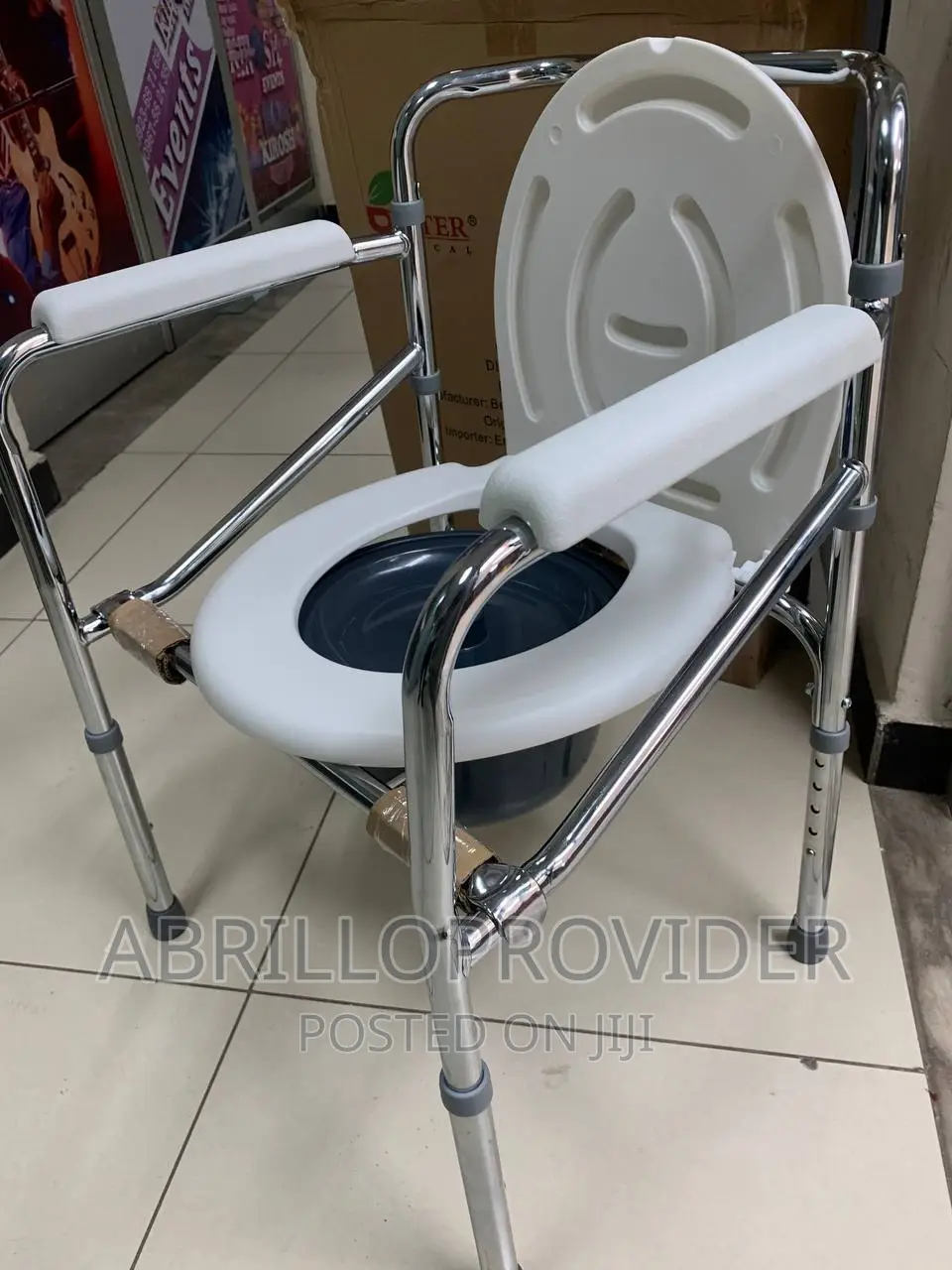 Adjustable Commode Chair for Elderly Disabled, Over Toilet