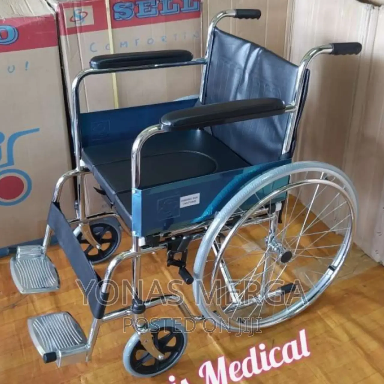 Toilet Wheelchair With Loading Capacity:150kg,Height:87cm