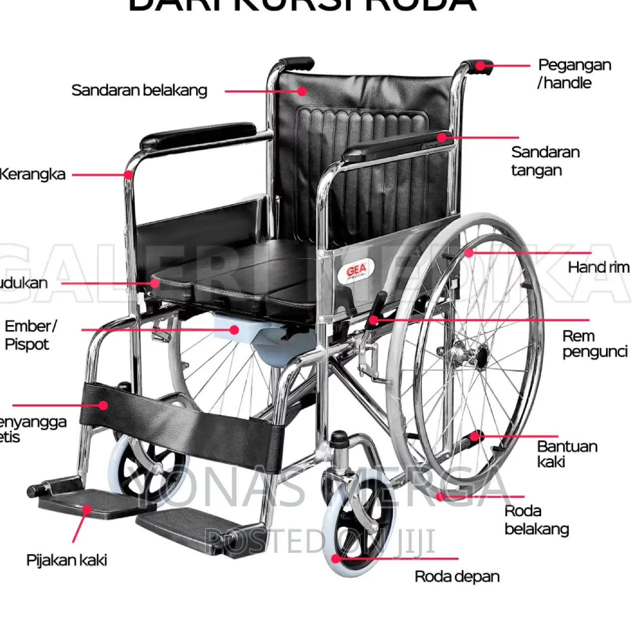 HOSPITAL WHEELCHAIR SRB Fold Wheelchair Help Travel Patient