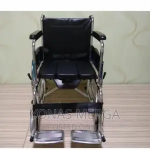 Toilet Folding Wheelchair Transport Chair With 18 Inch Seat