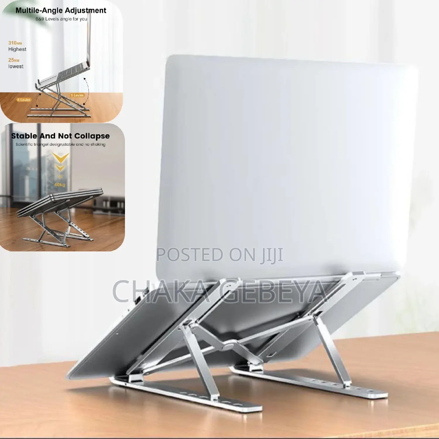 Laptop Stand Made of Aluminum Material That's Also Adjustabl
