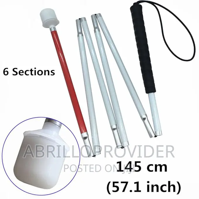 Baitaihem Folding Blind Cane Reflective Red Folding Walking