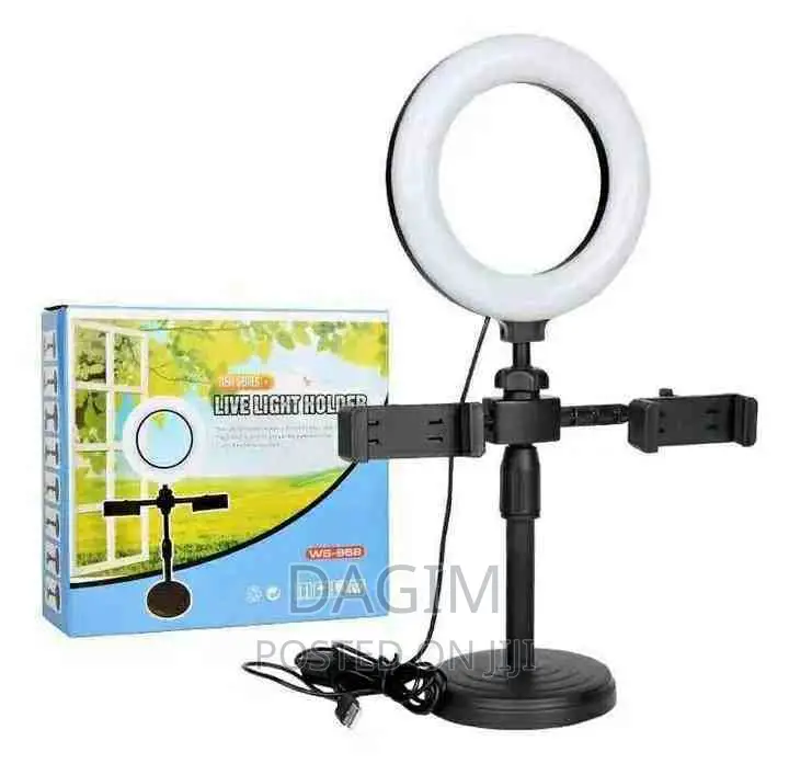 Mini Ring Light With 2 Phone Holder (Live Light Holder)