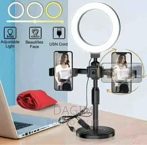 Mini Ring Light With 2 Phone Holder (Live Light Holder)