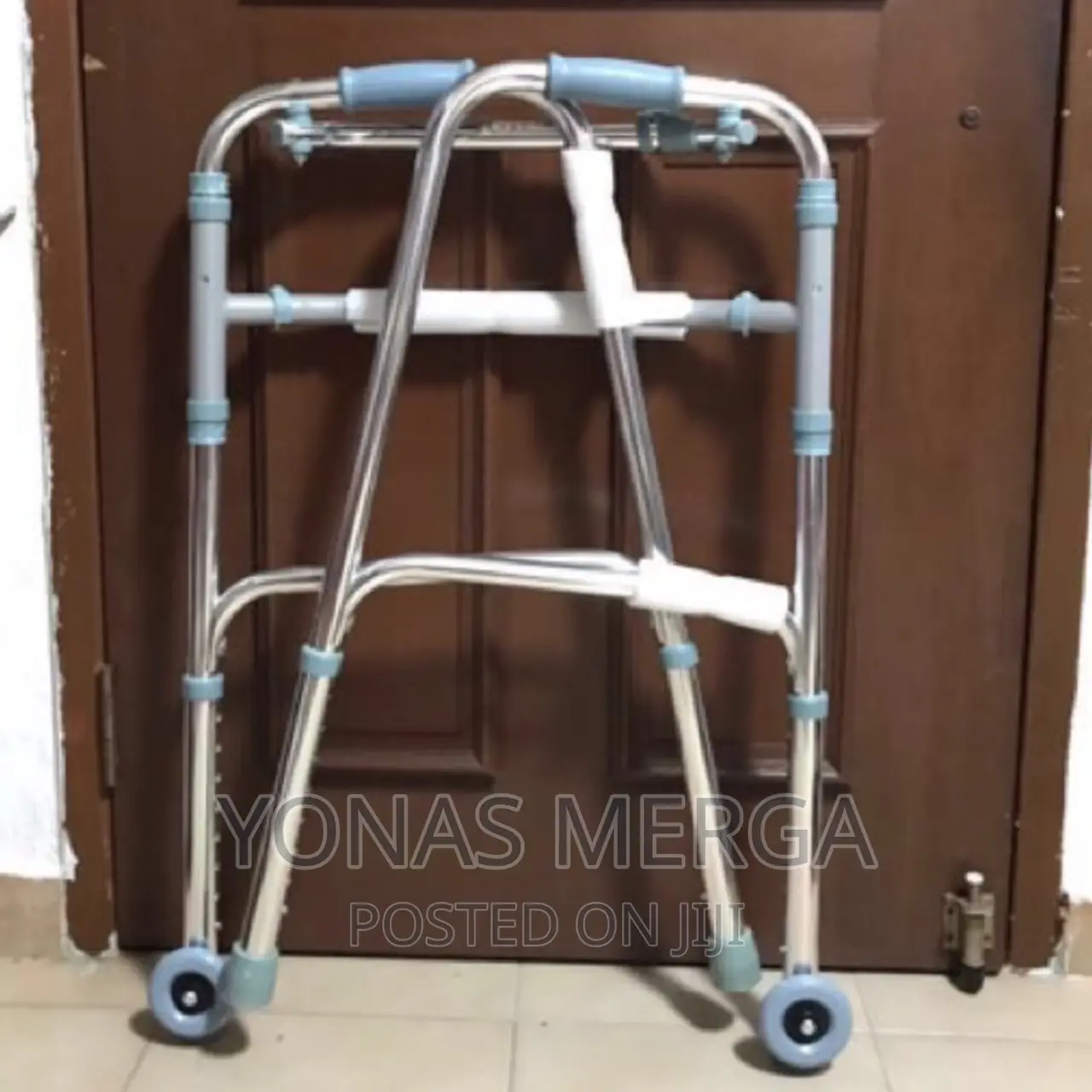 Adults Walking Stick Walker -(Wls009 Full Silver With Wheel)
