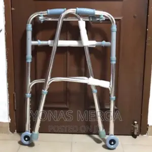 Adults Walking Stick Walker -(Wls009 Full Silver With Wheel)