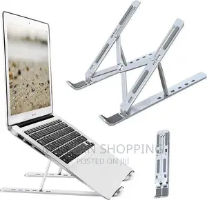 Photo - Foldable Height Adjustable Metal Frame Laptop Stand