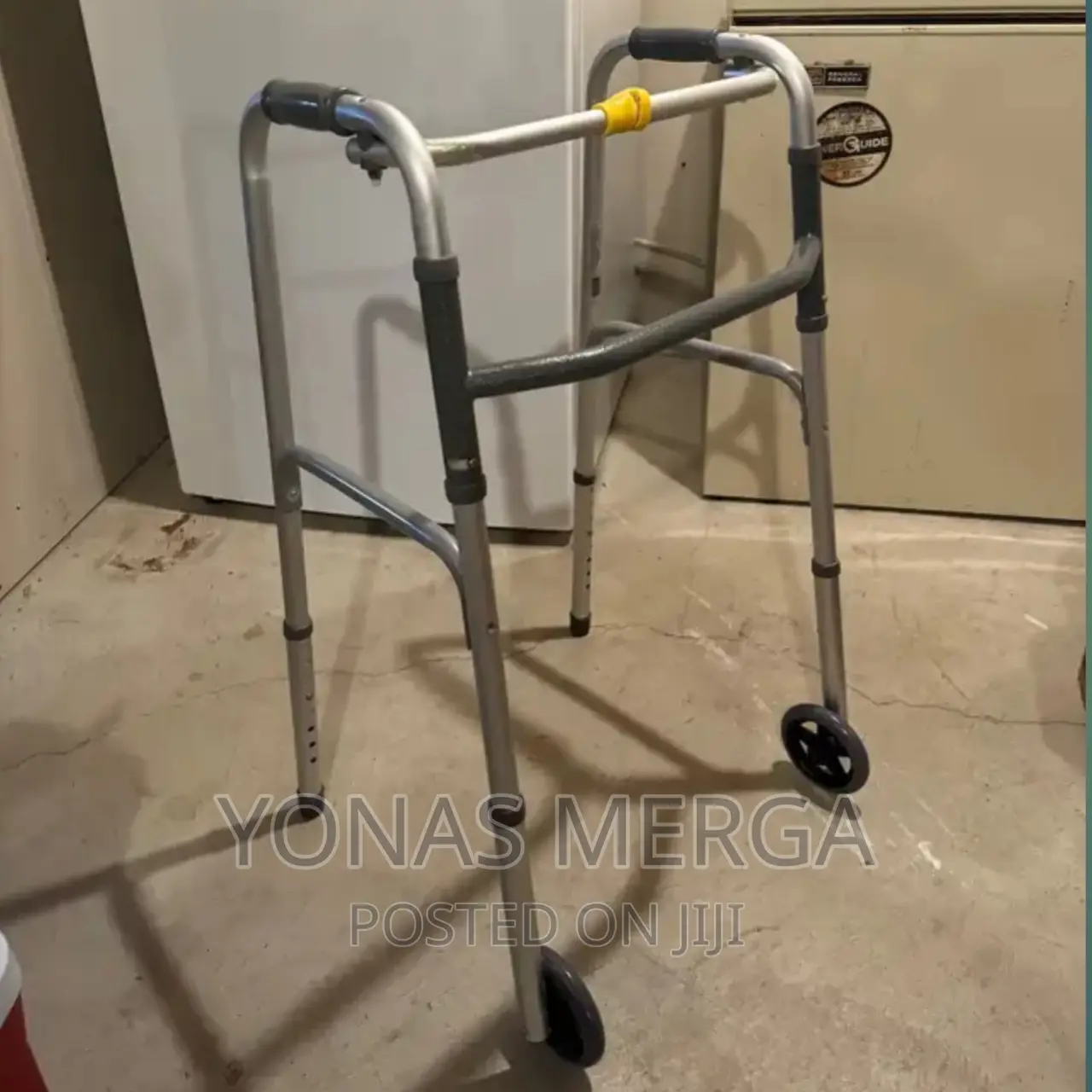 Walker Folding Walker With 5 Inches Wheels,Adjustable Height