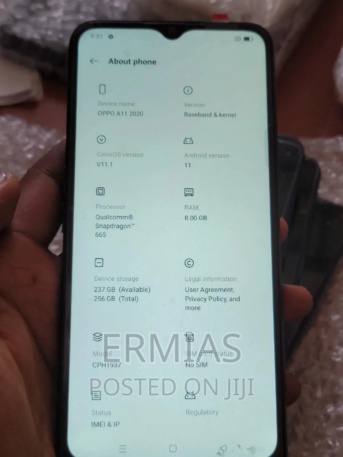 New Oppo A11 256 GB Blue