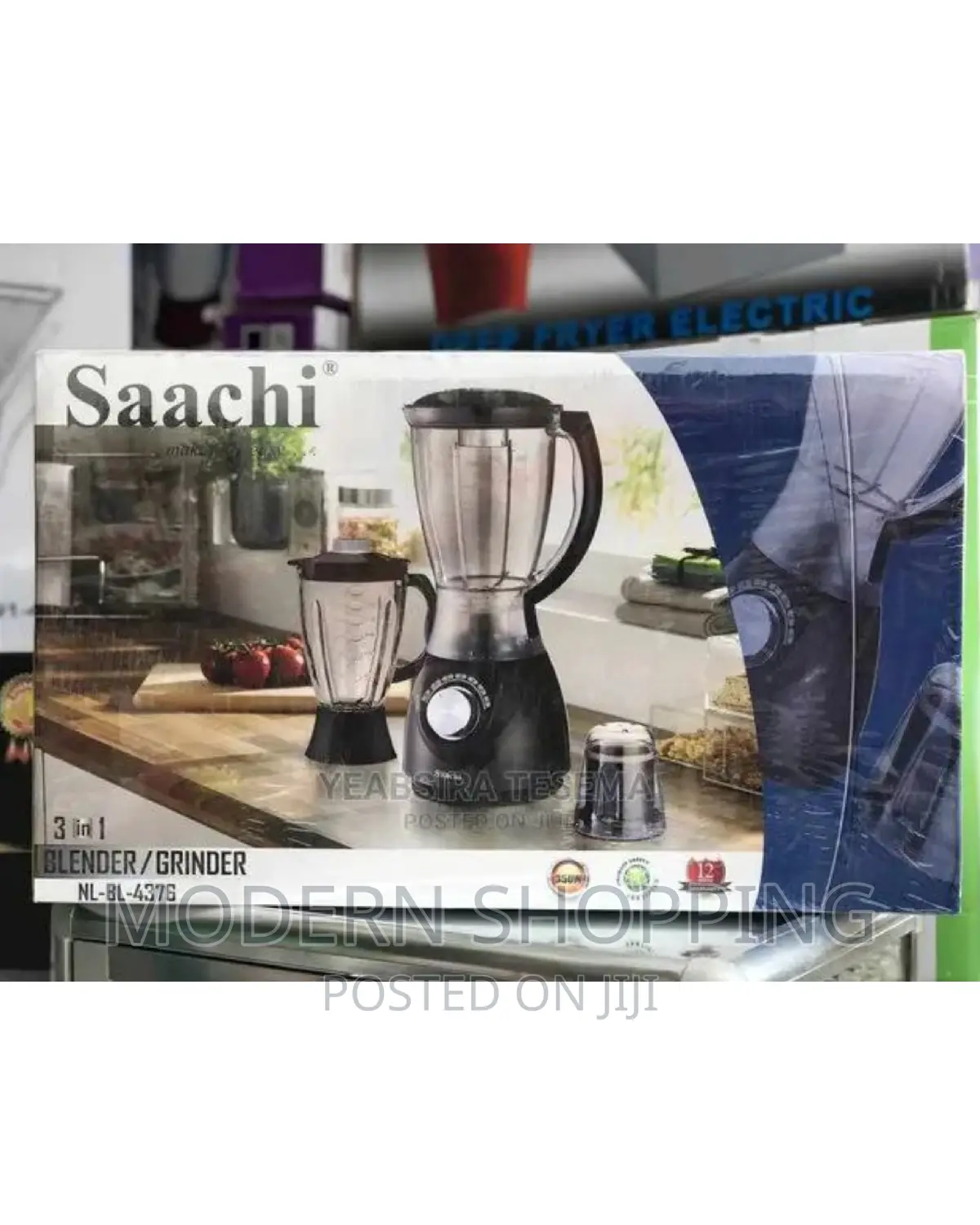 Saachi 3in 1 Blender and Grinder 
ሳቺ የጁስ እና የቡና መፍጫ