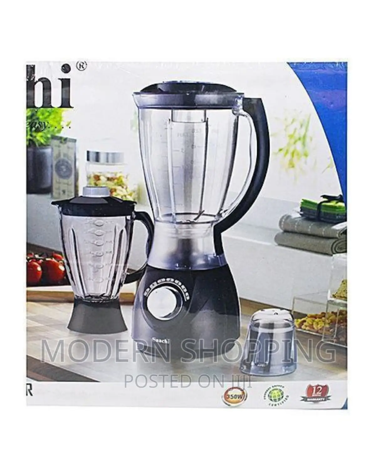 Saachi 3in 1 Blender and Grinder 
ሳቺ የጁስ እና የቡና መፍጫ