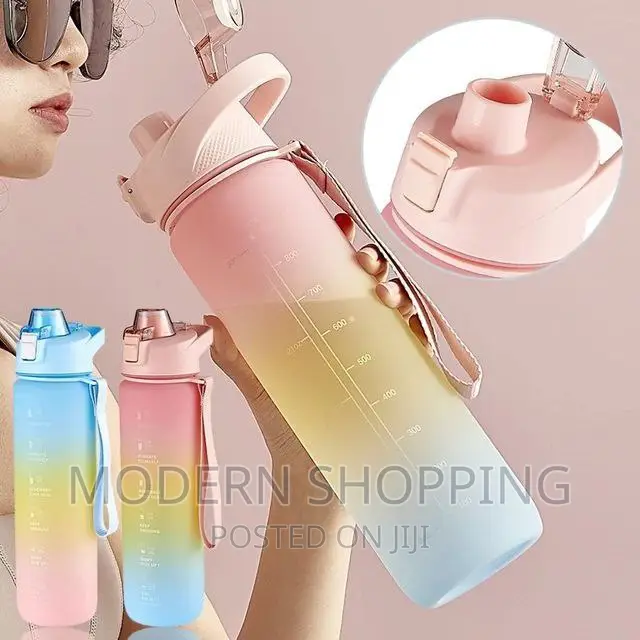 1L Portable Leak Proof Water Bottle With Straw