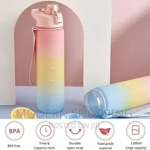 1L Portable Leak Proof Water Bottle With Straw