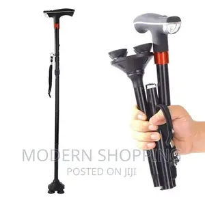 Adjustable Anti-Slip Walking Stick With Led Light