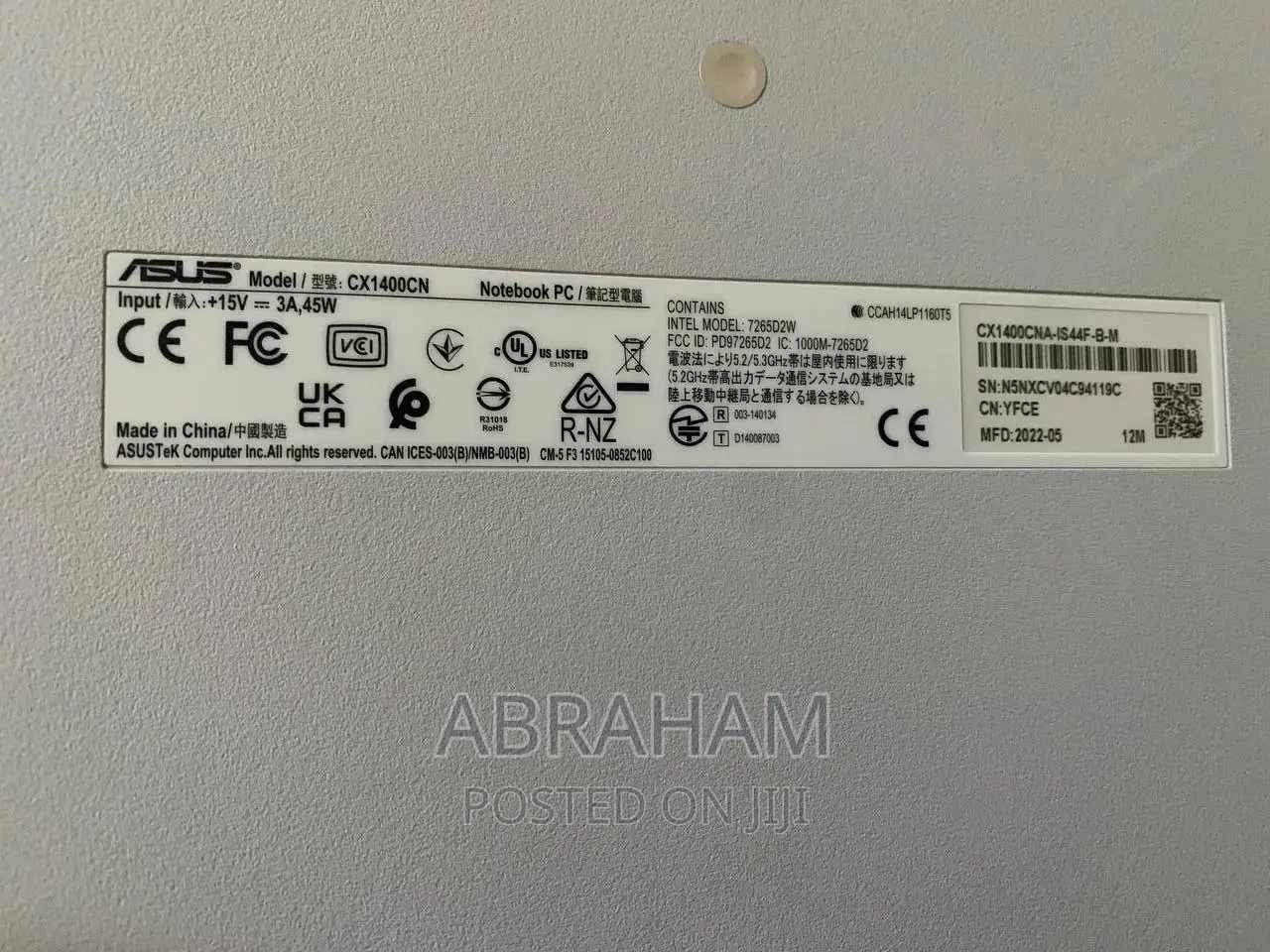 New Laptop Asus Chromebook C423 4GB Intel Celeron eMMC 72GB