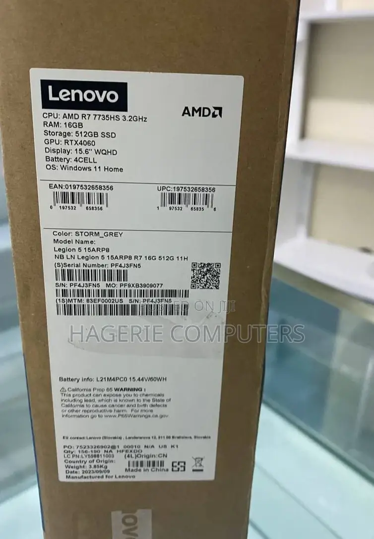 New Laptop Lenovo Legion 5 16GB AMD Ryzen 7 SSD 512GB