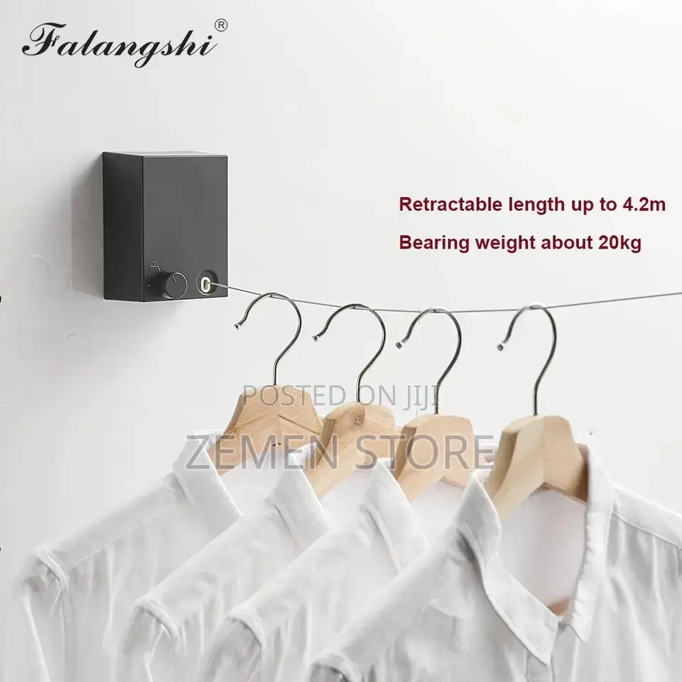 Retractable Clothesline Rope ልብስ በትንሽ ቦታ ማድረቅ የሚያስችል