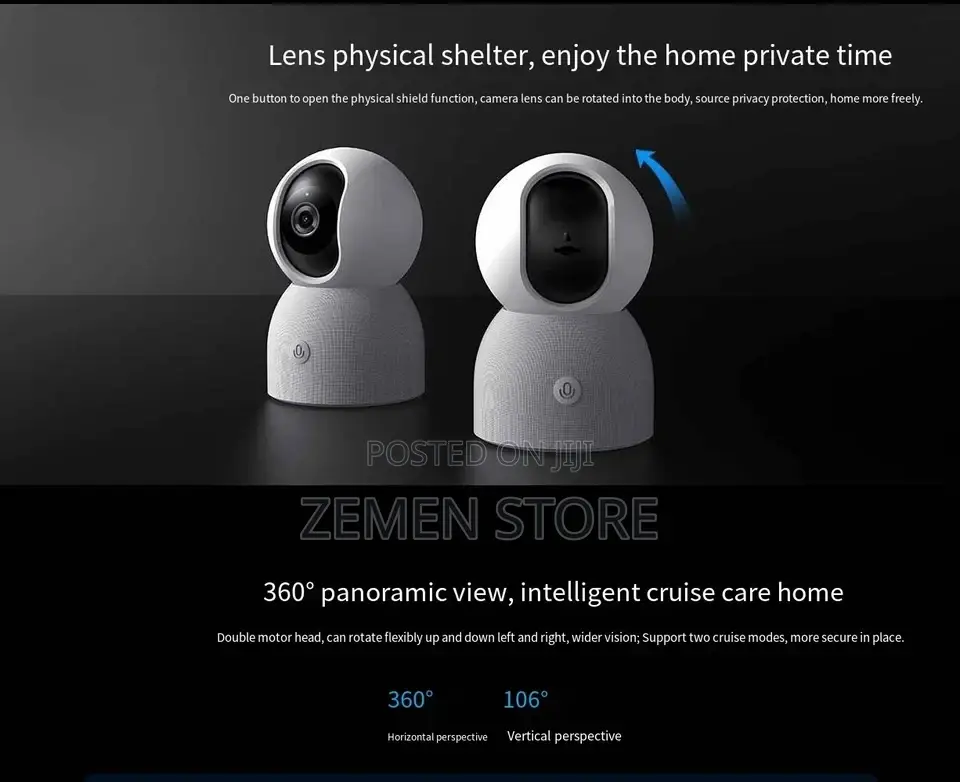 Mi Security Camera 360° Hd 1080p ለልጆች፤ለሱቅ፣ለቤት፣ለቢሮ