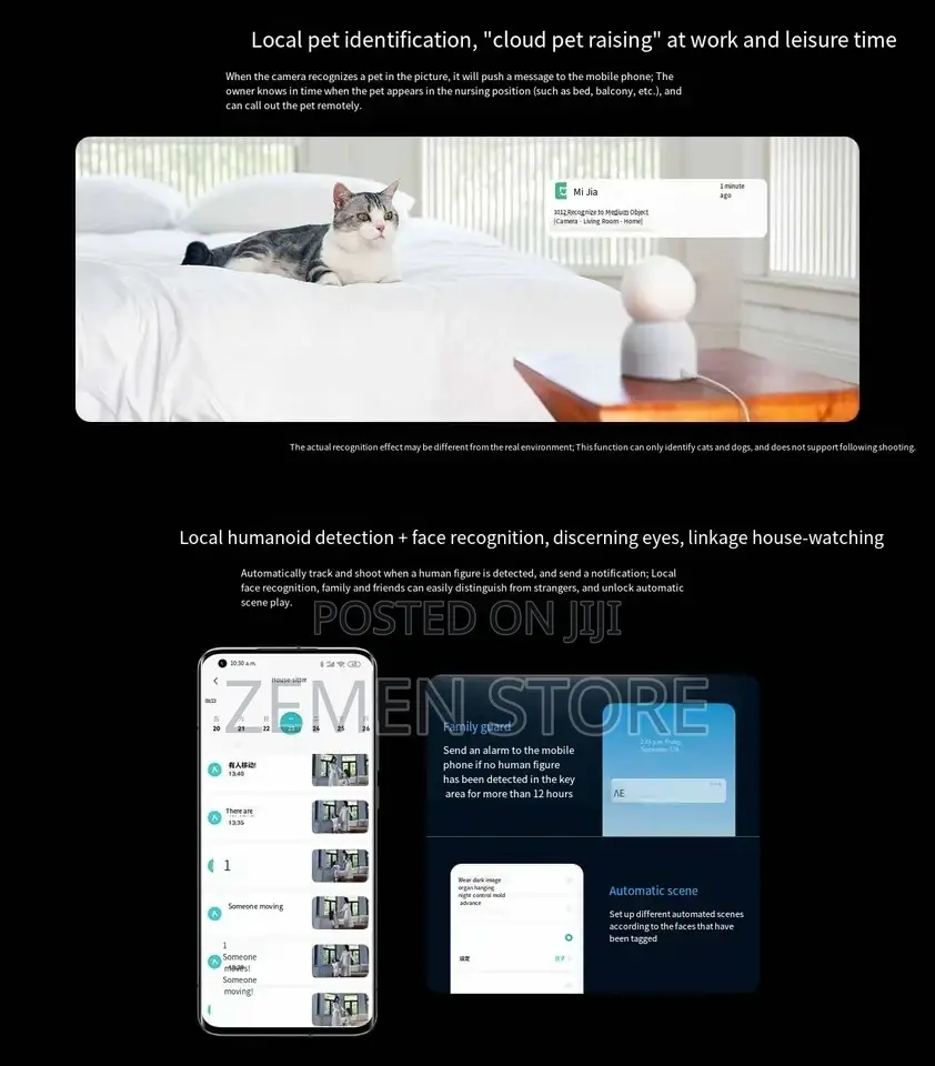 Mi Security Camera 360° Hd 1080p ለልጆች፤ለሱቅ፣ለቤት፣ለቢሮ
